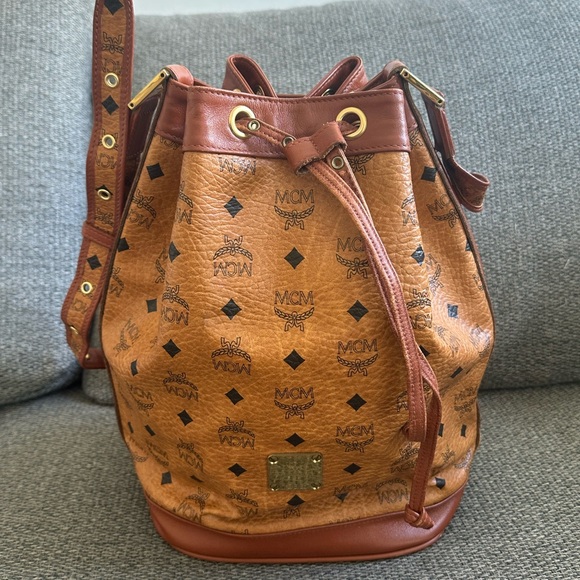 MCM Drawstring Shoulder Bucket Bag - Picture 1 of 8